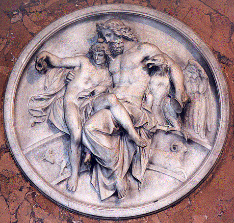 Zeus y Ganymedes, bajo relieve ep. romana